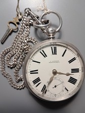 OROLOGIO DA TASCA DELL'800 IN ARGENTO CON CATENA E CHIAVE **leggi descrizione**