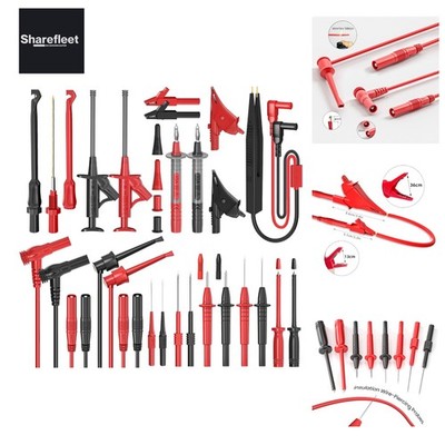 Cleqee 25 Pack Silicone Multimeter Test Leads with Interchangeable Probe...