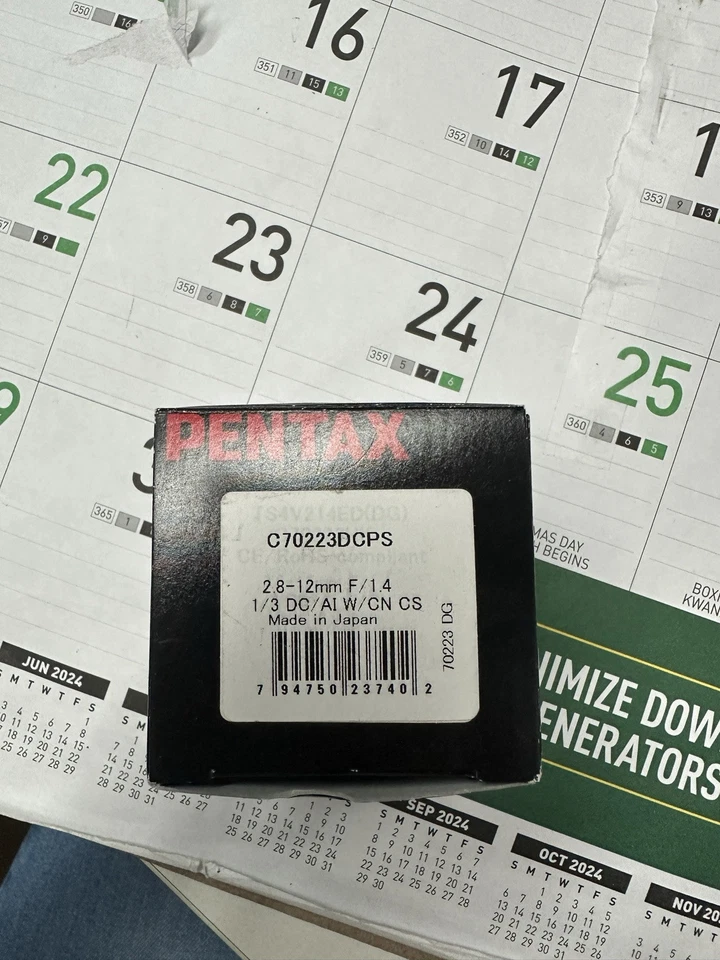 PENTAX C70223DCPS 2.8mm To 12mm F/1.4 Varifocal CS- mount Lens  - Image 2 of 3