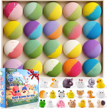 Bath Bombs for Kids with Toys Inside, 20 Pcs Kids Bath Bombs with Animal Toys In