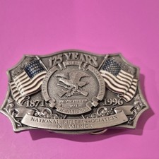 NRA 125 Years 1871-1996 Anniversary Belt Buckle National Rifle Association USA