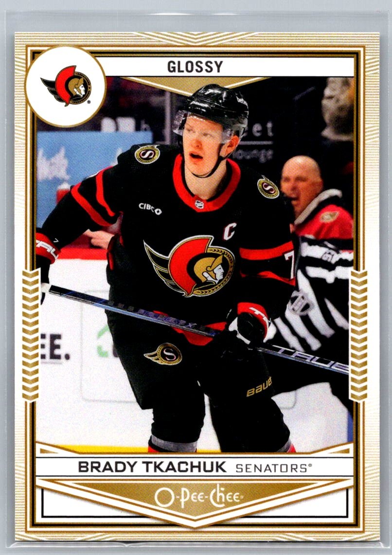 2024-25 Upper Deck #OG-2 Brady Tkachuk O-Pee-Chee Glossy Gold Ottawa Senators