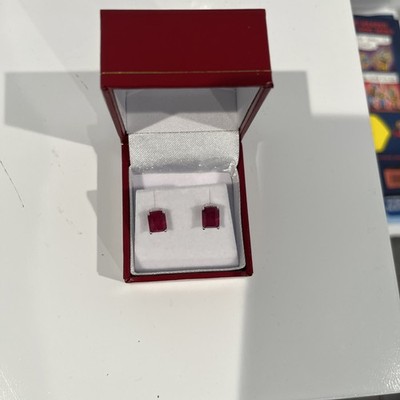 4,75cttw Rubin Ohrringe 14 K Weißgold