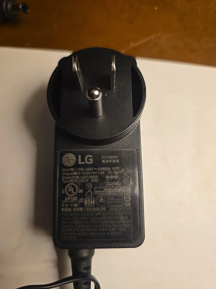 New Original LG 19V AC Adapter&Cord for LG 24QP500 AD2139620&EAY65895707 Monitor - Image 2 of 2