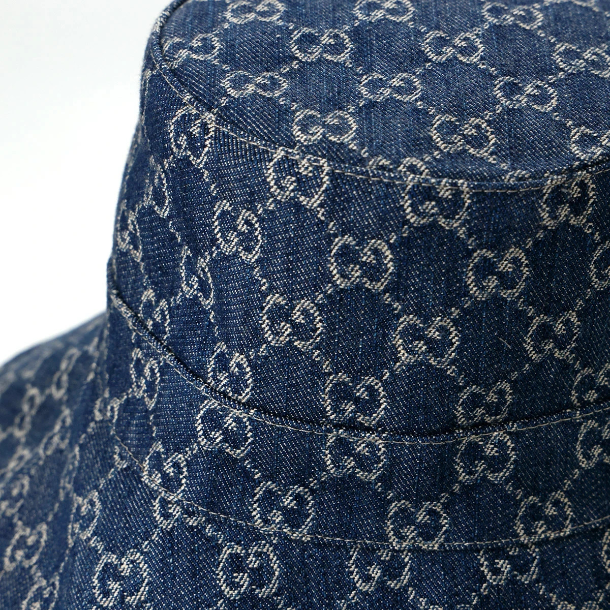 新品タグ付✨グッチ GG柄 エコウォッシュデニム ブリムハット 631958 L GUCCI 631958 Eco Washed Denim Wide Brim Hat Size M Canvas Logo GG