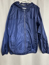 Boy  s Lands End Dark Blue Windbreaker Jacket With Mesh Lining Size M 10/12