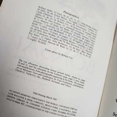 BONSAI Kultur und Pflege von Miniaturbäumen orientalische Pflanzen 1967 LANE Bücher - Bild 3 von 8