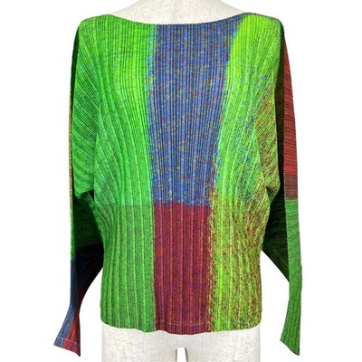 PLEATS PLEASE Damen Cut and Sew By Issey Miyake U-Boot-Ausschnitt Langarmshirt