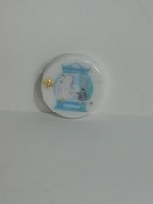 Resin Penguin & Polar Bear Snow Globe Magnet Handmade 3.8cm White Japan