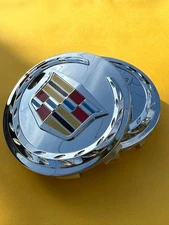 Cadillac 4X 83mm Chrome Wheel Center Caps Escalade...
