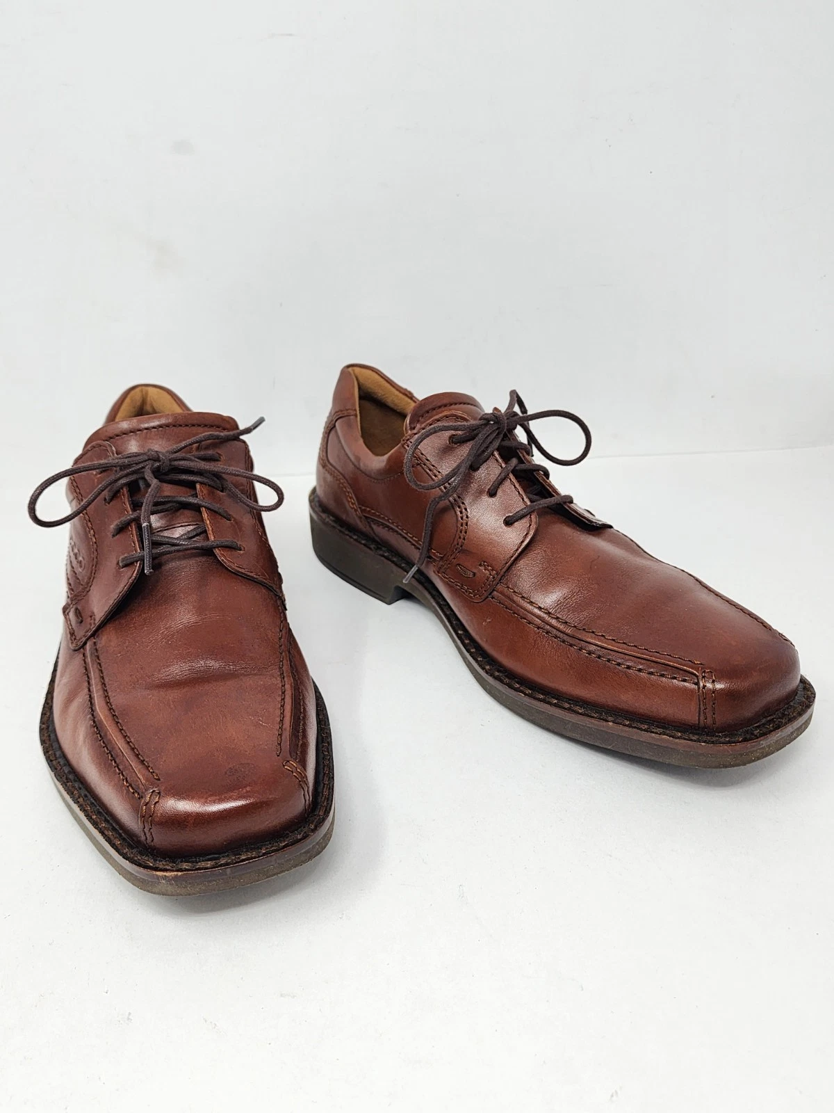 Scarpe eleganti comode Ecco Seattle cravatta uomo 41 Oxford pelle marrone mocassino