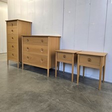 M&S Mid Century Style Bedroom Drawers Tallboy Bedside Tables Oak Delivery 🚛
