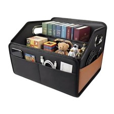 Leather Car Storage Organizer Back Front Seat Car Organizer Black