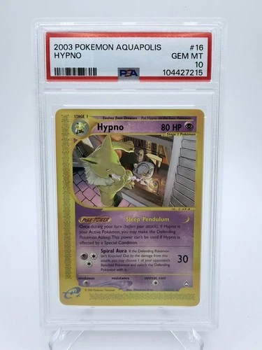 Pokemon Hypno Aquapolis NON Holo Rare #16 PSA 10 Gem Mint