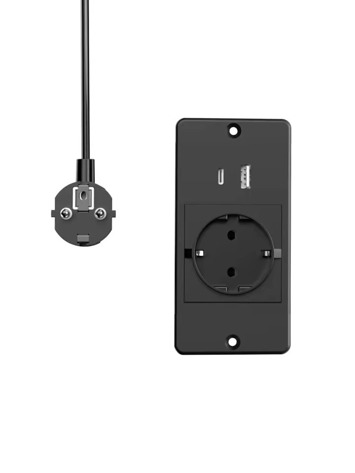 Prise encastrée UE multiprise de cuisine et bureau avec chargeur USB C