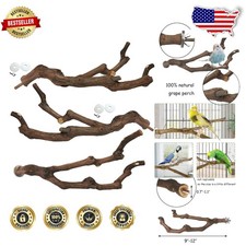 Durable Grapevine Bird Perch 3PCS Paw Grinding Chewable Cage Stand