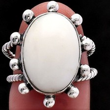 Natural White Opal 925 Sterling Silver Ring s.6 Jewelry R-1268