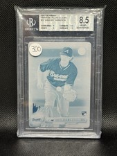 2017 Bowman Printing Plate Cyan #57 Dansby Swanson 1/1, BGS 8.5
