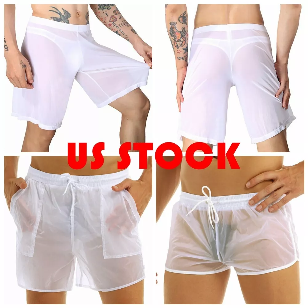 Mens see thru swim trunks 2025