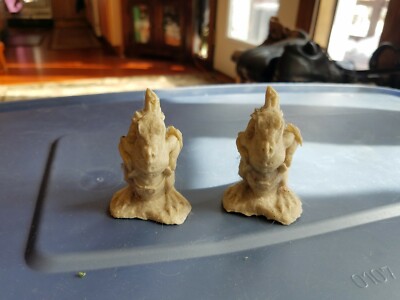 2 Vintage Unpainted Unbranded Resin 2.25'' Role Playing Figures Man Riding Dragon