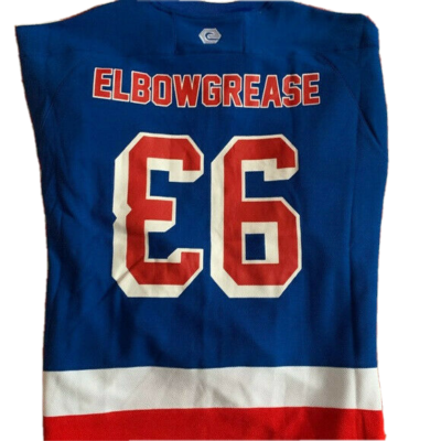 ELBOWGREASE Men's Blue SAVAGE Long Sleeve Lace Up Hockey Jersey