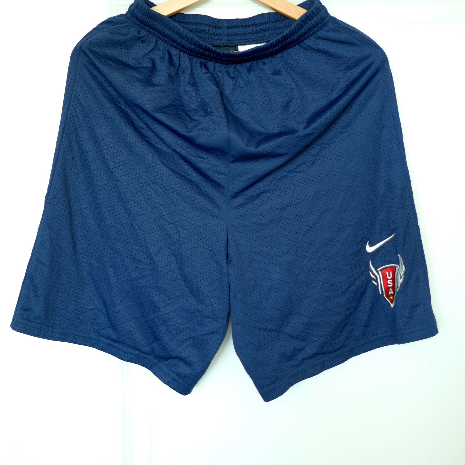 Nike Men's Swoosh Blue Mesh USATF Track Field Wings Logo Shorts Size S VTG