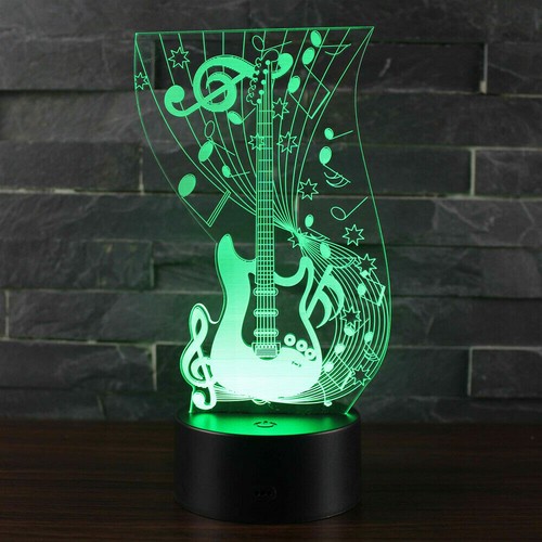 Guitar Music 3D LED Acrylic Night Light Touch Table Lamp Gift 7 Colors Change - Bild 4 von 8