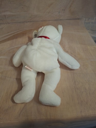 Ty White Valentino Bear Beanie Baby 1994 - 4058 mit Etikett - Bild 3 von 4