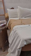 Cream Sandalwood cotton duvet cover / dual color duvet cover with 4 pillow