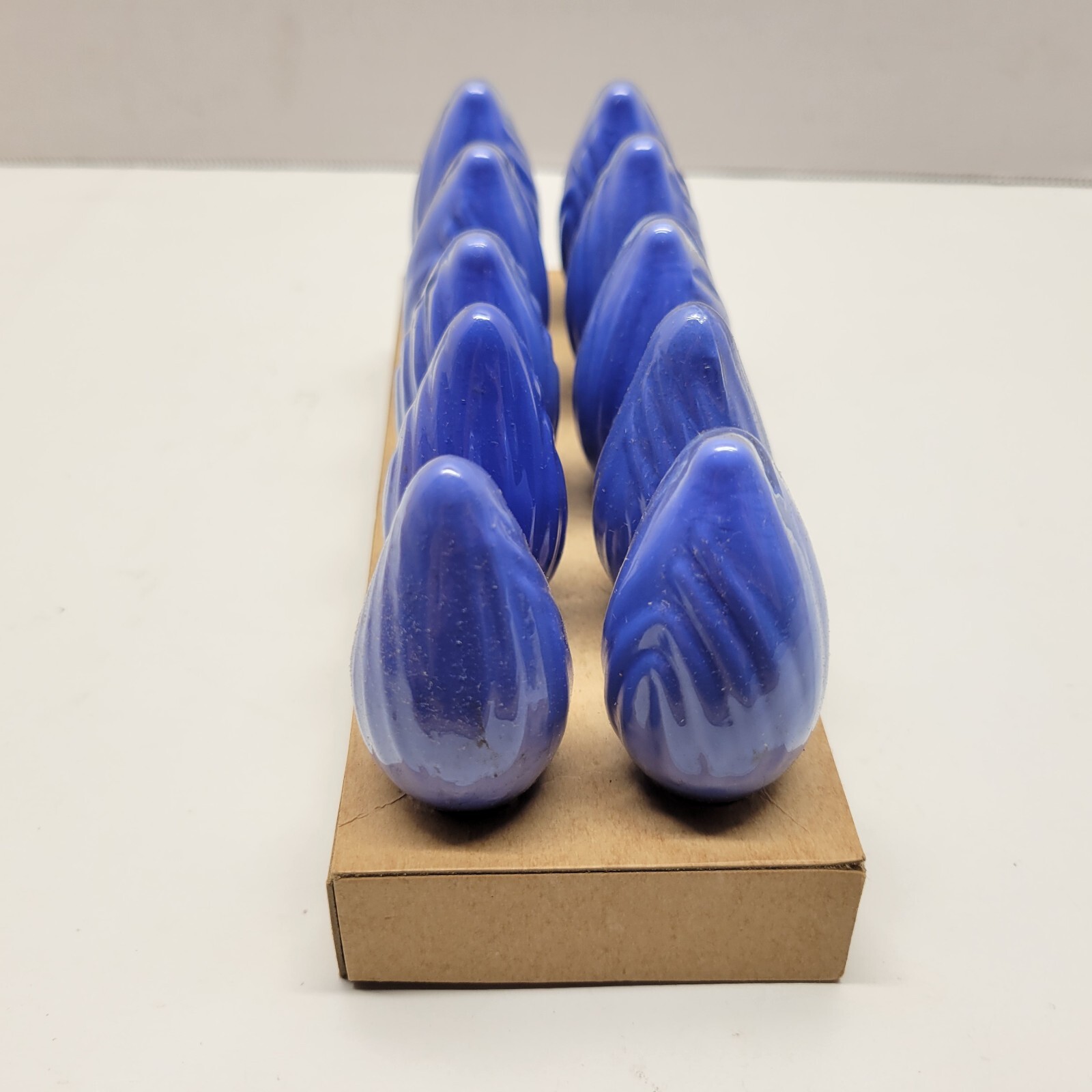 VTG General Electric GE Mazda Christmas Tree Lamps C9 1/2 Blue Glass