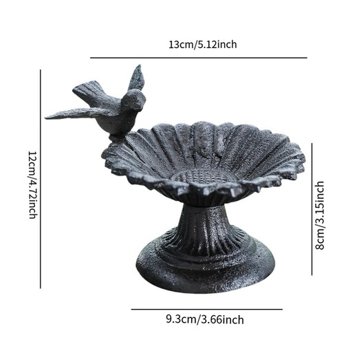 Bain d'oiseaux en fonte Bol mangeoire à oiseaux Bain d'oiseaux en métal pour - Photo 3/4