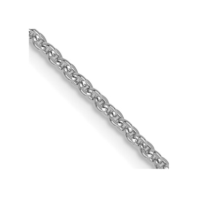 Echte 14kt Weißgold 1,4 mm Flachkabelkette; 16 Zoll; Karabinerverschluss