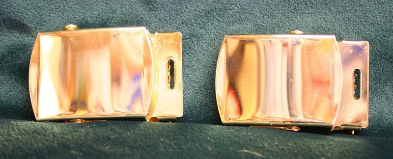 PAIR Solid Brass Military Style Belt Buckle - fits 1-1/4" Web Belts NWOT