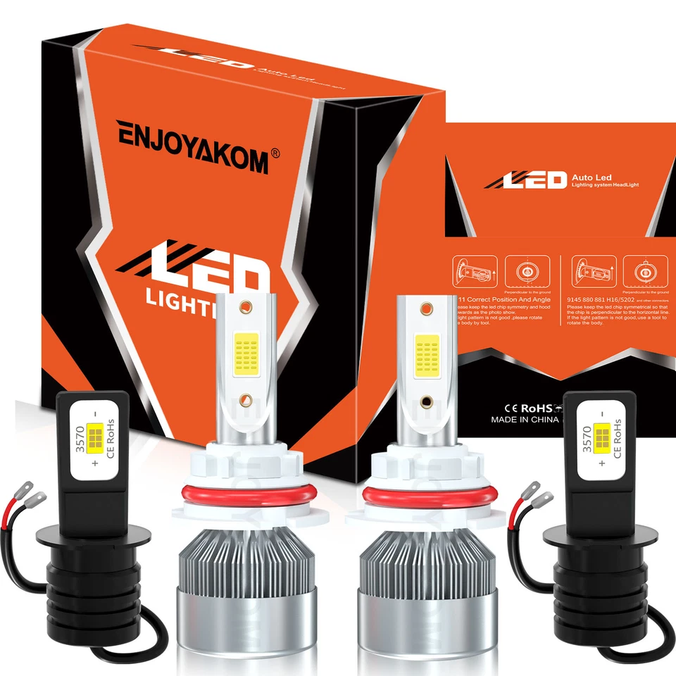 Faros LED faros antiniebla de haz alto bajo para Mercedes-Benz 300TE 1988-1993 Foto 2 de 4