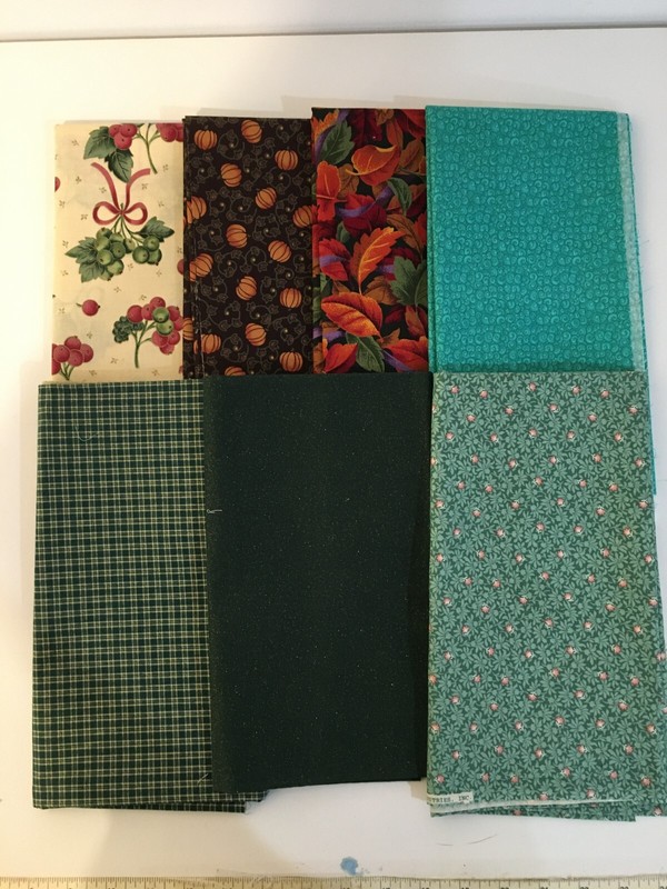 100% Cotton quilting fabric - seven 5/8 yard pieces