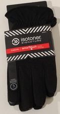 Isotoner Signature Casual Smartouch Black Fleece Gloves Sz Large NWT'S F2C