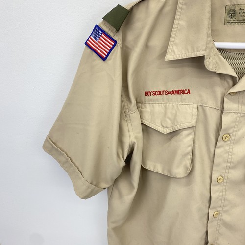 BOY SCOUTS Of America Shirt Mens Large VENTED Uniform BSA Microfiber Scout - Picture 8 of 11