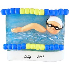 Personalized Christmas Ornament- Swimmer