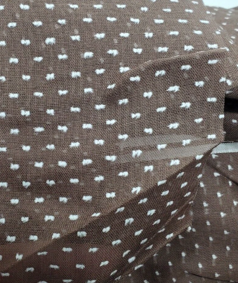 Brown Swiss Dot Fabric VTG .5 yrdx 34" extra scraps included 1950/60's cut/clean - Image 3 of 3