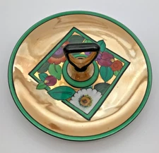 Vintage Noritake Hand Painted Porcelain Handled Tidbit Dish Japan 8 in