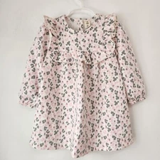 NWOT Tucker & Tate Pink Grey Ruffle Dress Casual Comfy Toddler Girls 24 Month