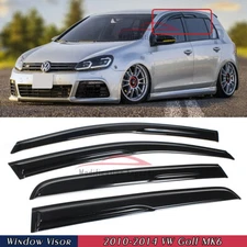For 2010-2014 VW Golf R GTI MK6 Hatchback Mugen Style Window Visors Rain Guards