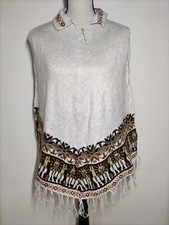 Alpaka Poncho Umhang Herren Damen Unisex Alpaca Lama Peru Strickjacke Wolle *954