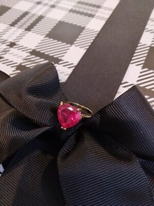 12mm Heart Shaped Lab Created Red Ruby Ring SIZE 7