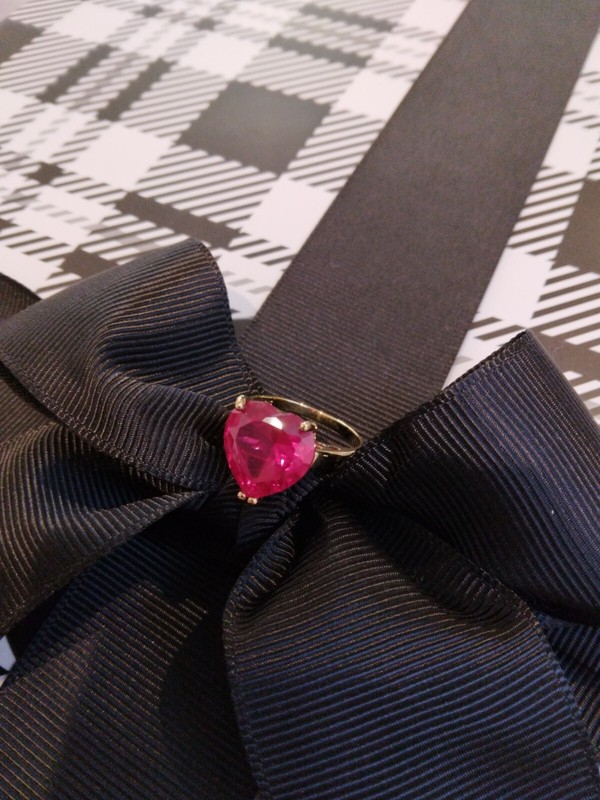 12mm Heart Shaped Lab Created Red Ruby Ring SIZE 7