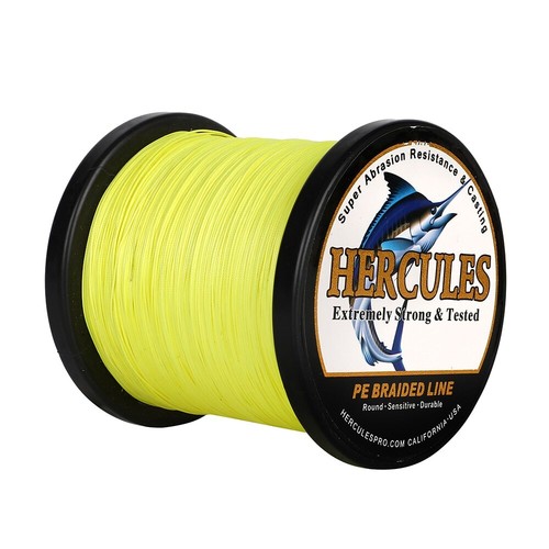 Fishing Line 12Strands Fluorescent Yellow Level Braided Lines Abrasion Resistant - Picture 2 of 15