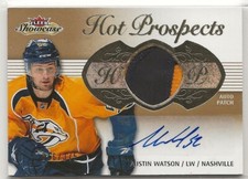 2013-14 Fleer Showcase Rookie Patch Auto #180 Austin Watson 216/375 Predators
