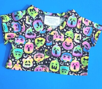 Build A Bear Halloween Neon Shirt Brandneu mit Etikett Kostüm Kleidung 