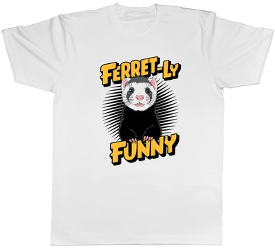 Ferret Lover Mens T-Shirt Ferre-ly Funny Tee Gift
