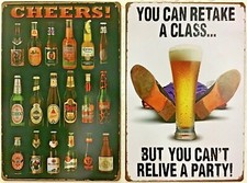 FREE SHIPPING TWO 8x12 TIN SIGNS Beer funny college dorm drinking alcohol 533
